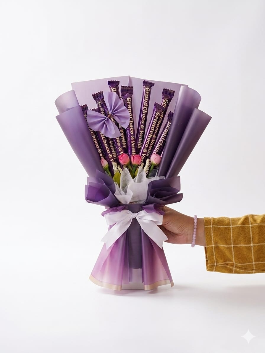 Buket Snack Sweet Purple Choco